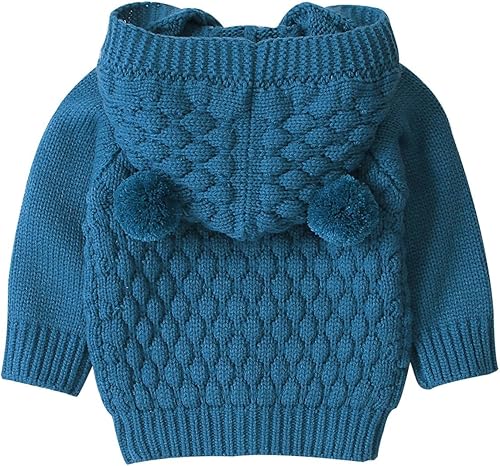Miniatura 5 de Suéter de manga larga con capucha y botones frontales para bebés y niñas