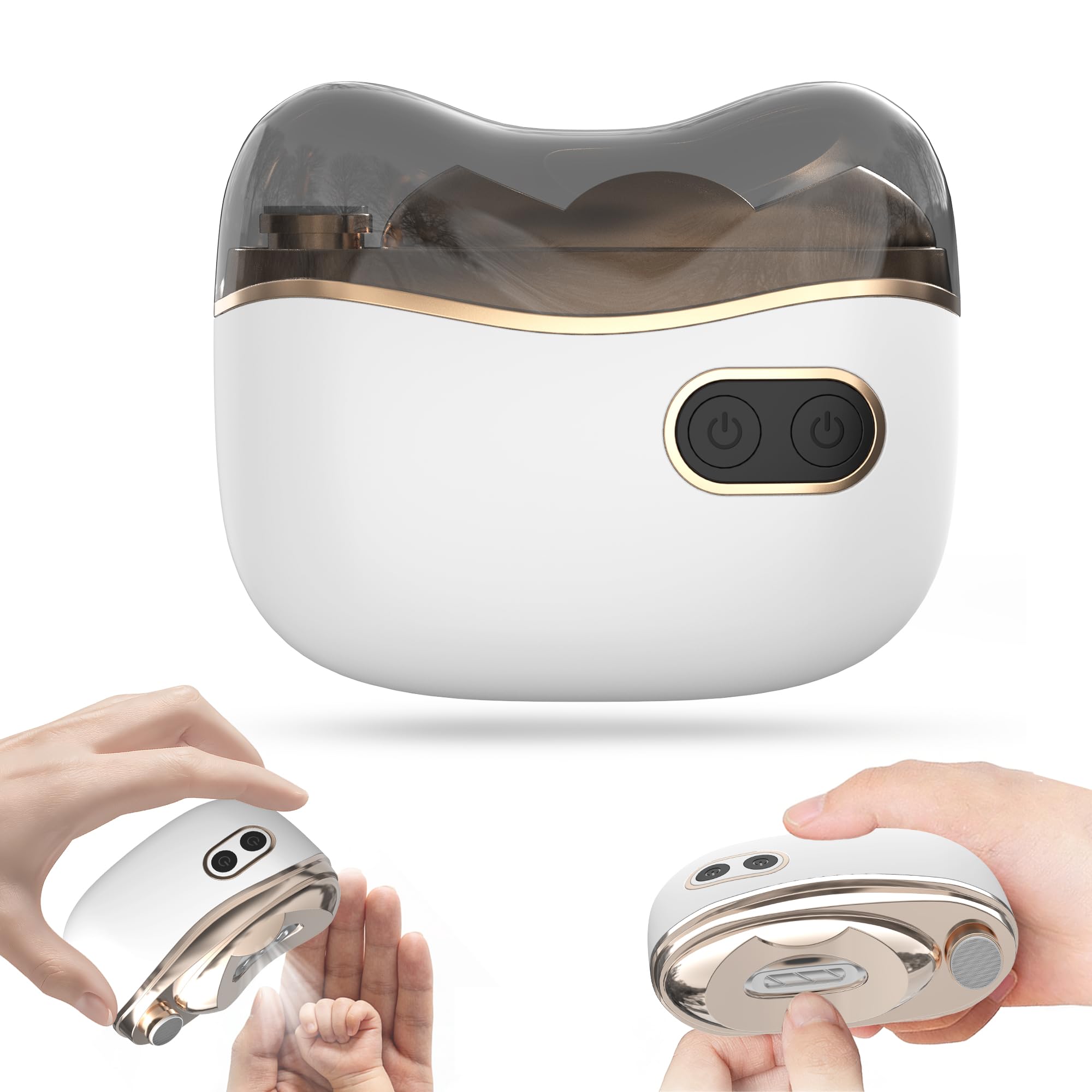 【2026年人気モデル·電動爪やすり】2段階スピード Type-C充電式 電動爪切り 自動爪切り 爪やすり 爪磨き 安全 爪傷防止 LEDライト 飛び散り防止設計 ゴミボックス内蔵 角質ケア 低騒音 超軽量 操作簡単 子供/大人/高齢者に適用 白