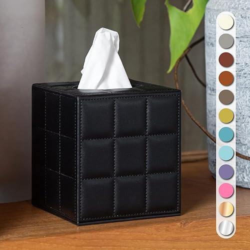 Miniatura 1 de Funda de lujo para caja de pañuelos estilo hotel de 5 estrellas, resistente y elegante, con una altura personalizada y exterior de piel sintética