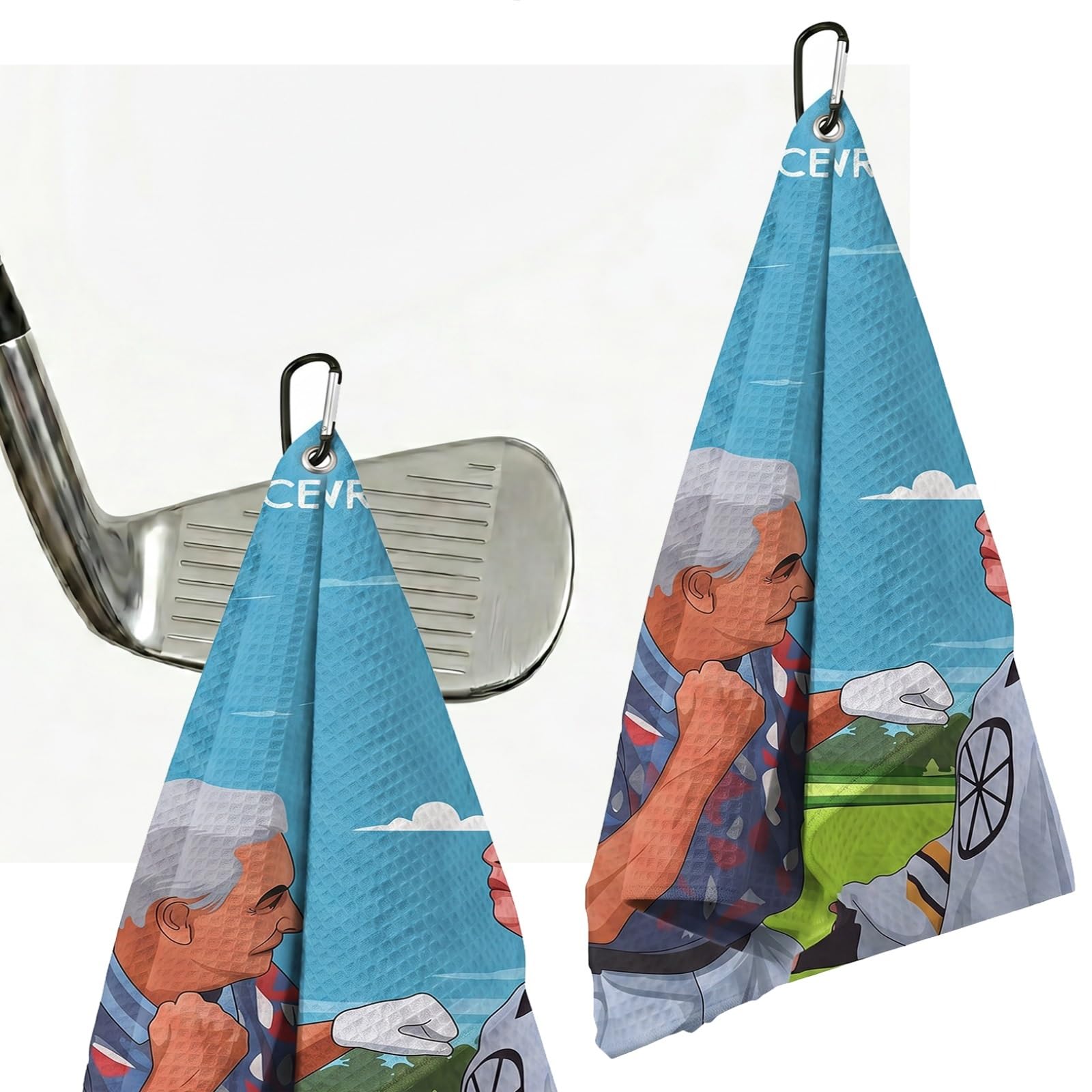 TUKRKRS The Price Is Wrong, Bitch! Print Microfiber Golf Towel with Aluminum Hook - 15.75"x23.62" for Golf Buddies Guys - Quick Dry Absorbent for Clubs Balls