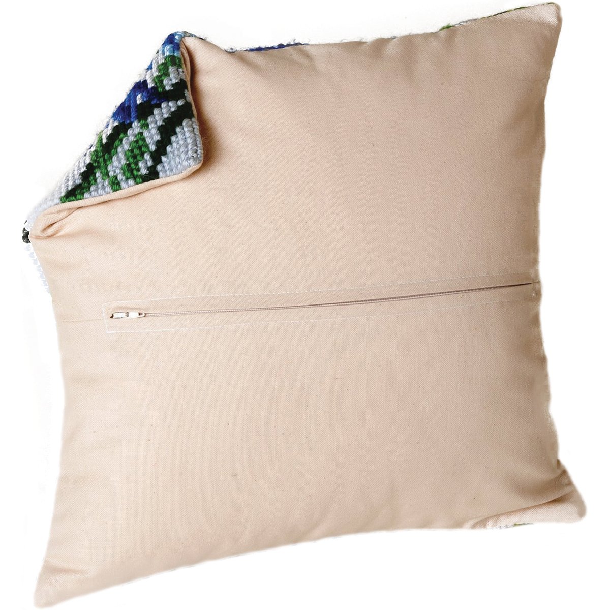 Thea Gouverneur Cushion Back Kit with Zipper - Beige - for Any 16x16 Inch (40x40cm) Cushion- Cross Stitch Creations - Embroidery - Embroidery Kit for Adults - 23.5999