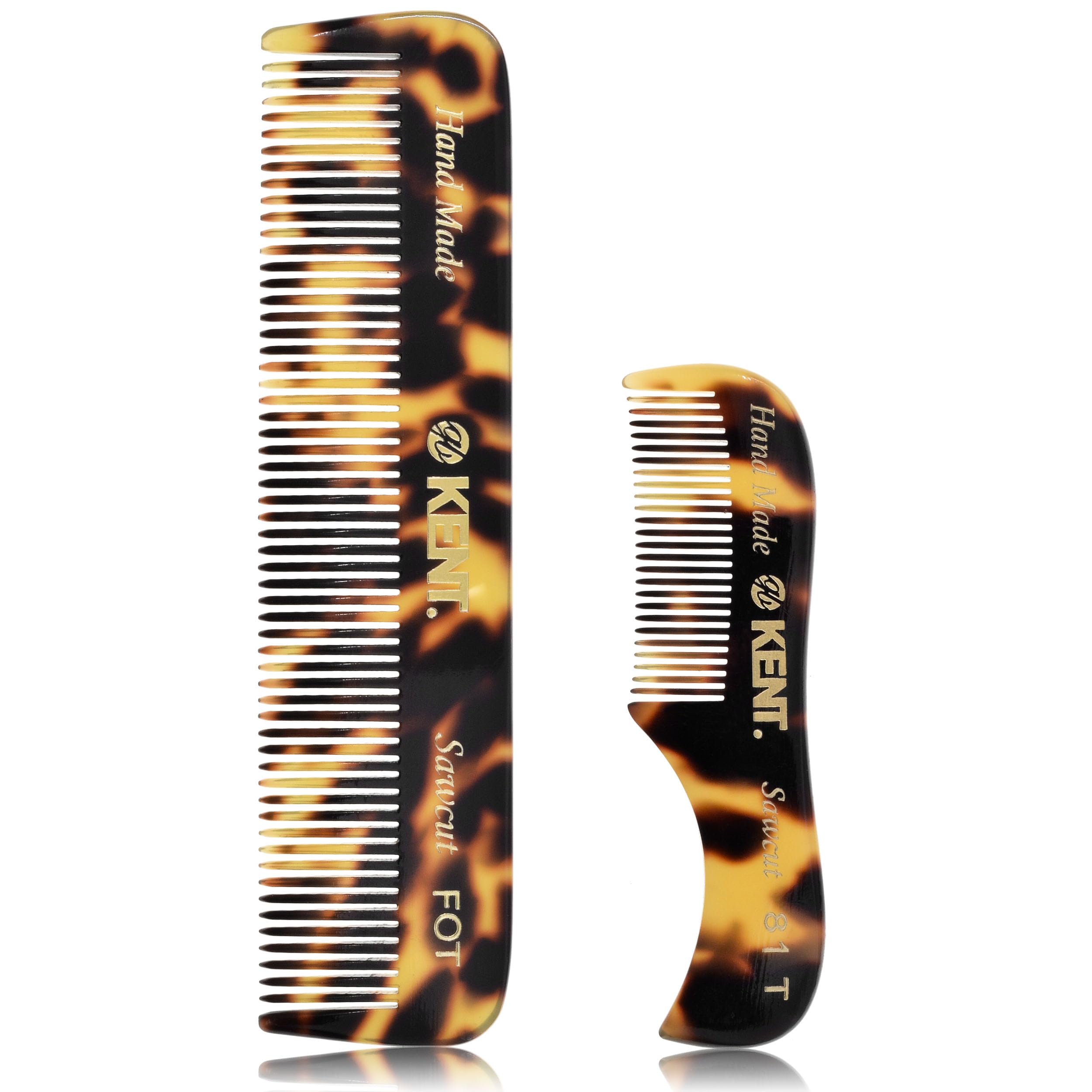 Kent 81T FOT Tokyo Yellow Beard Pocket Comb Set for Men - Beard Kit for Travel and Home, Mustache Comb for Men, Mini Comb Beard Combs for Mens