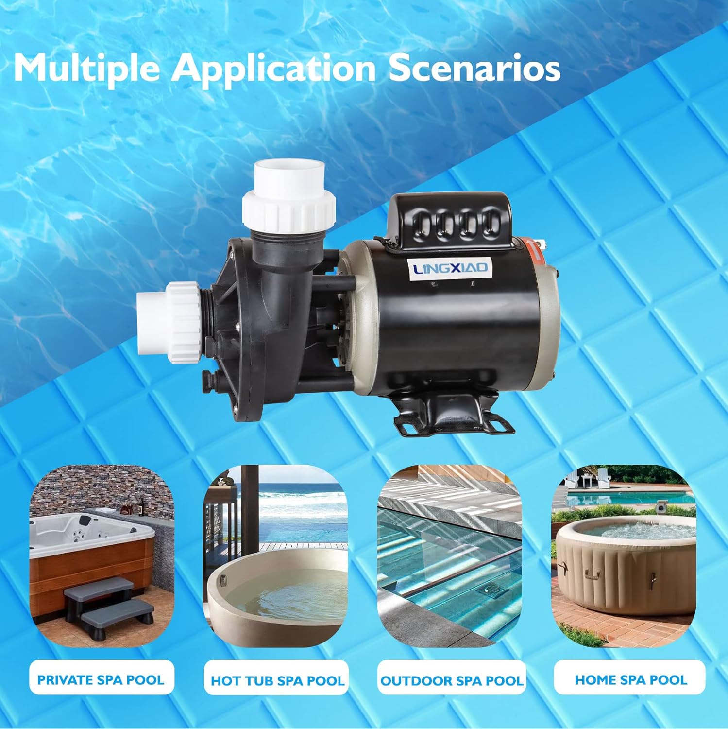 SPA Circulation Pump, Single Speed Hot Tub Circulating SPA Pump for Replacement OEM Mode, 0.25HP (115V or 230V), 1.5"Port (Model: 48WTC0153C-I)