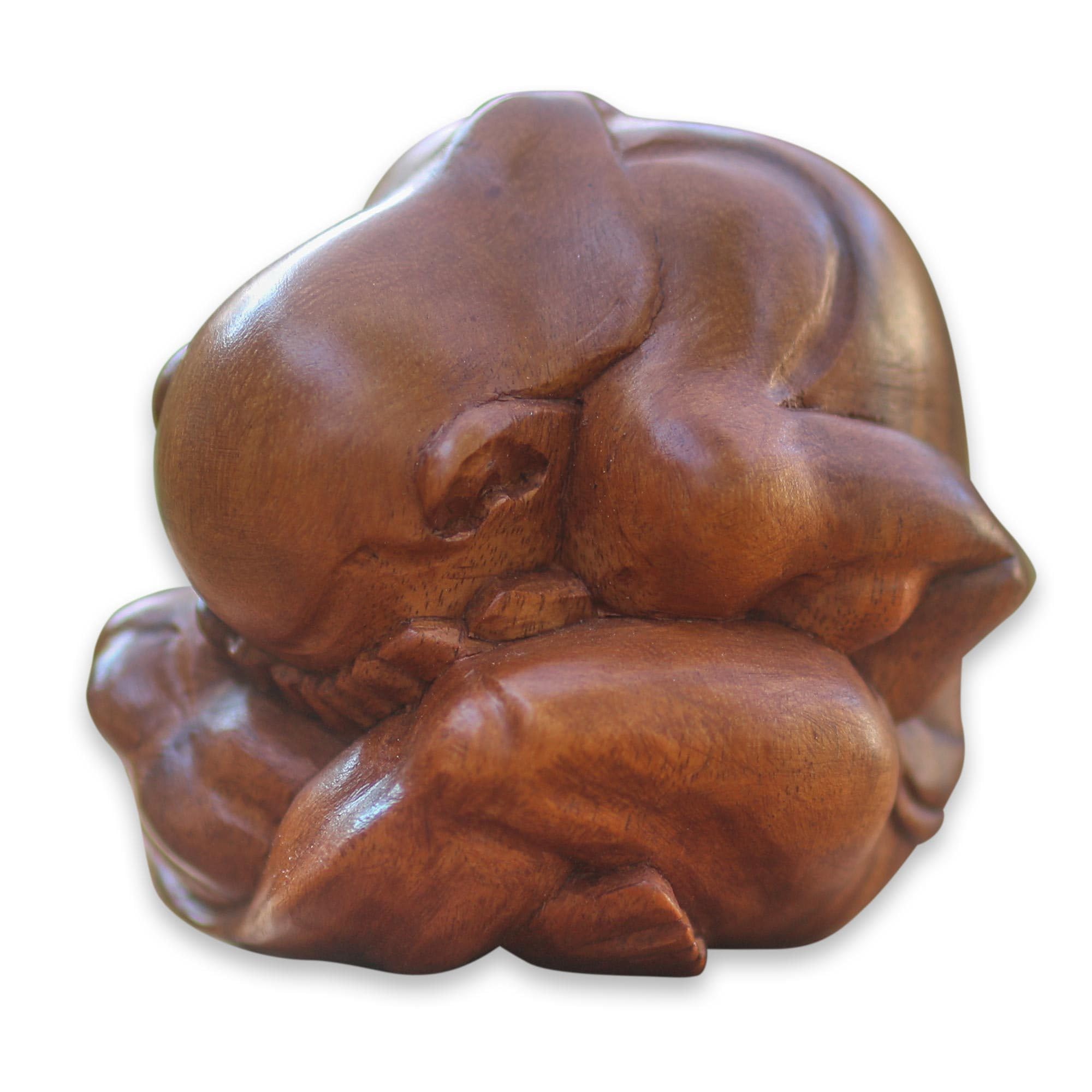 Sculpture Yoga Suar marron de 8,1 cm, le cadeau Yogi en méditation idéal