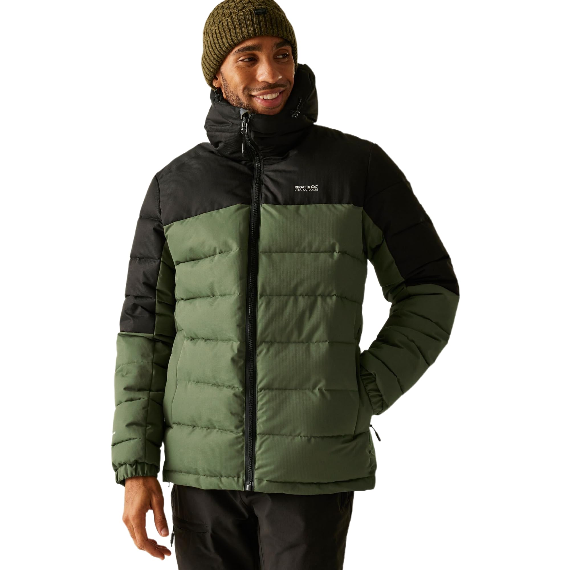 Regatta Men's Aldthorn Synthetic Down Long Sleeve Insulated Puffer Jacket - Olive/Black - S
