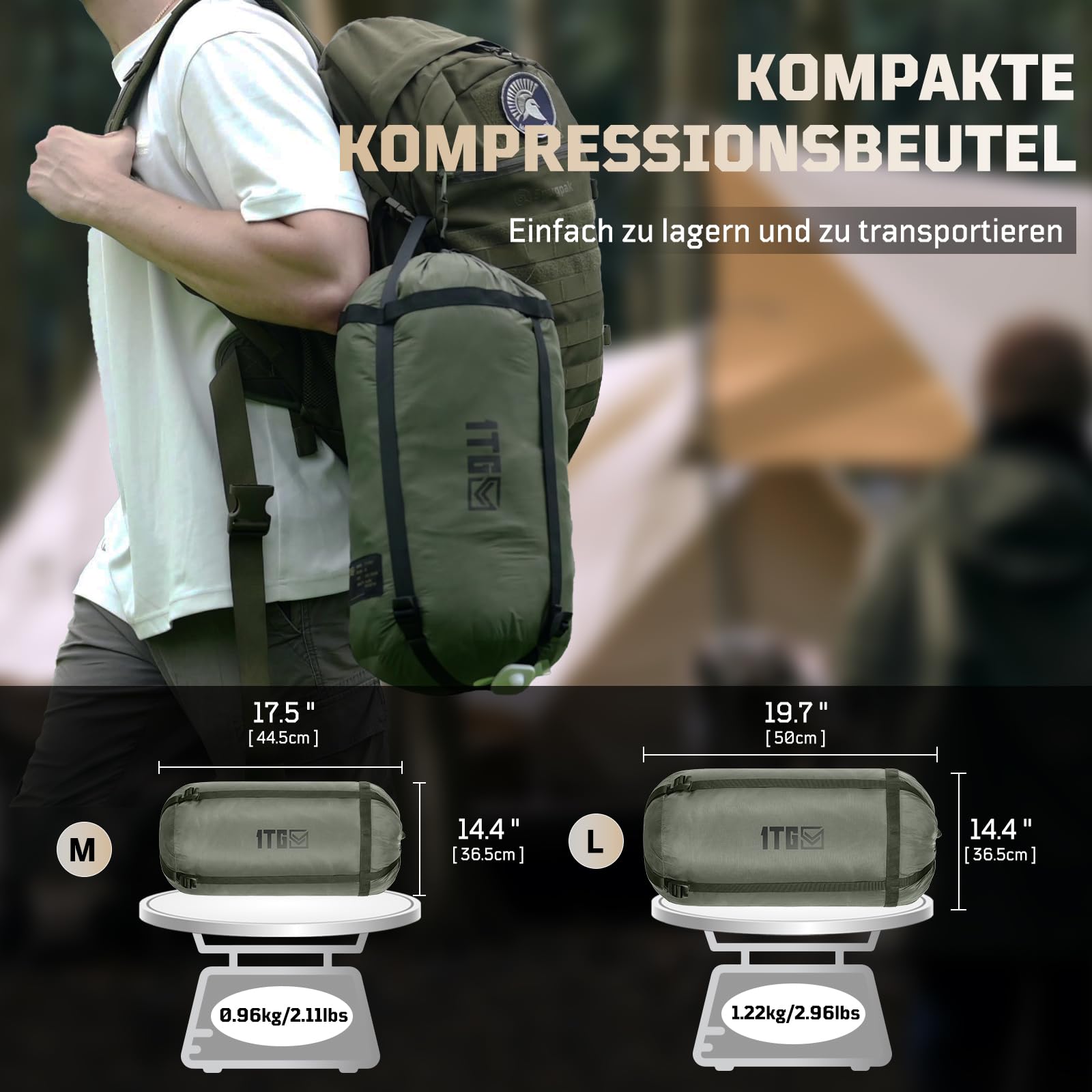1TG Tactical Camping Decke, Outdoor Decke Ultraleicht,Campingdecke Wasserabweisend Kompakt für Wandern, Auto, Angeln, Camping, Büro (M -190x132CM L-158x208CM)