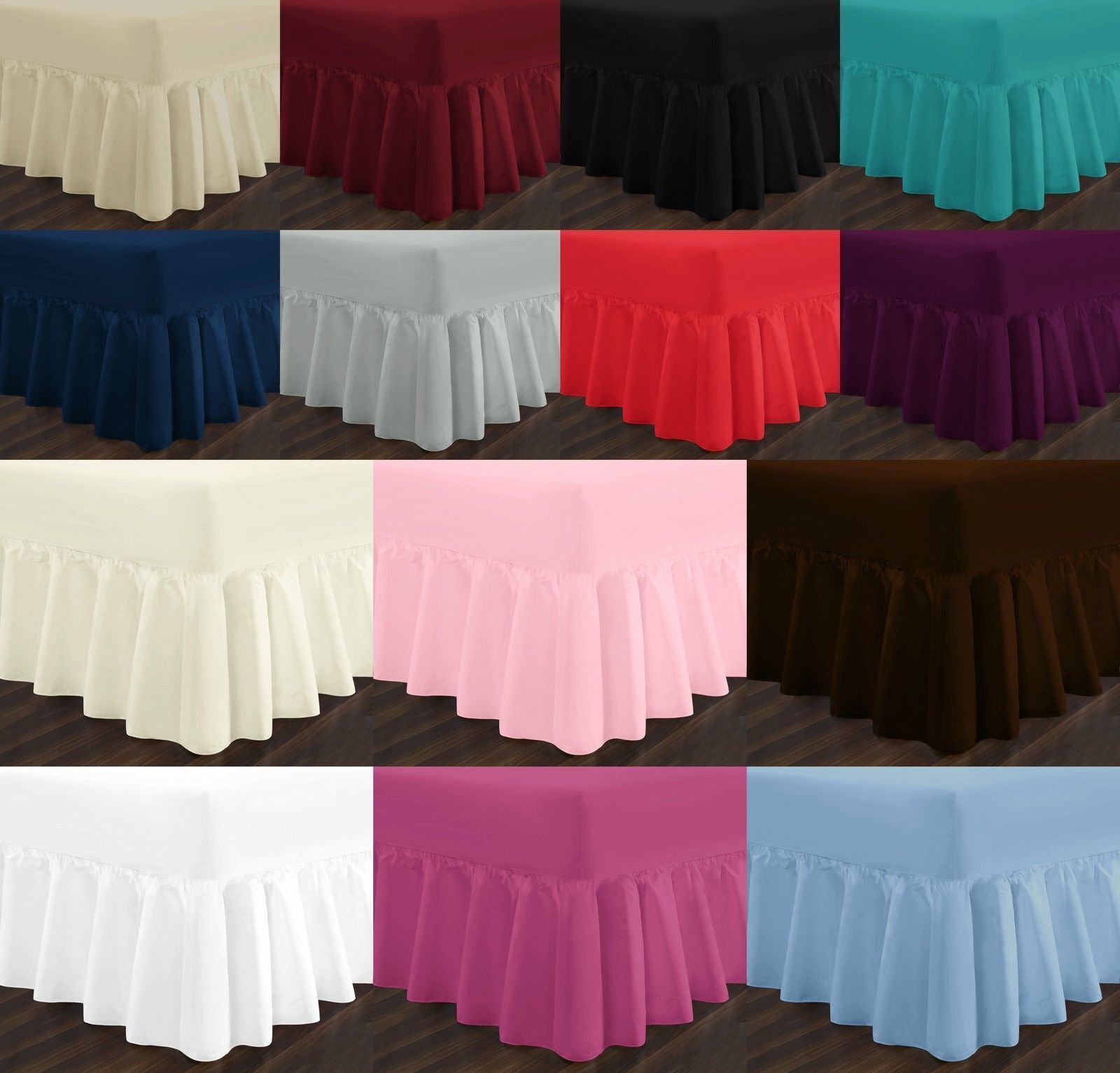 Luxury EASY CARE Plain POLY COTTON VALANCE BED SHEETS SOPHISTICATED BEDDING DECOR ~ 19 COLORS ~ ALL UK SIZES NEW (KING, MID BLUE)