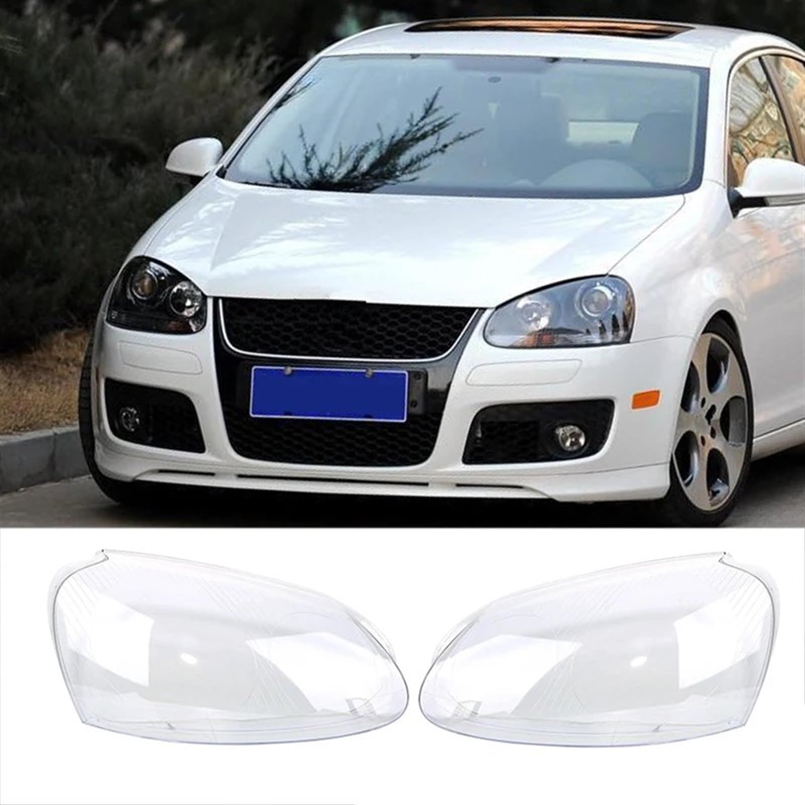 Couvercle De Phare Transparent Pour VW Golf 4 MK4 R32 1999-2005 - Lentille De Remplacement - Noir Droit - 8