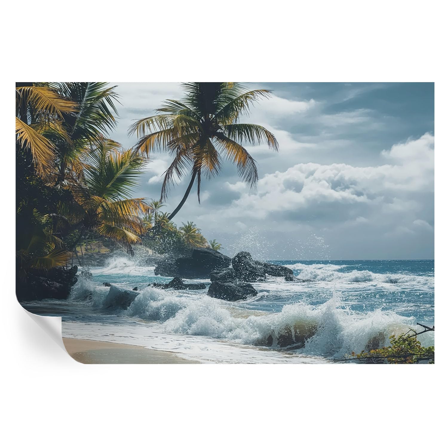 Vinilos decorativos de pared con estampado de playa exótica y acabado mate alta definición