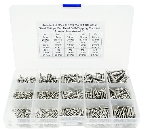 Miniatura 7 de Juego surtido de 200 tornillos autorroscantes de cabeza redonda Phillips de acero inoxidable M3 304, M3 x 0.157 in, 0.236 in, 0.315 in, 0.394 in,
