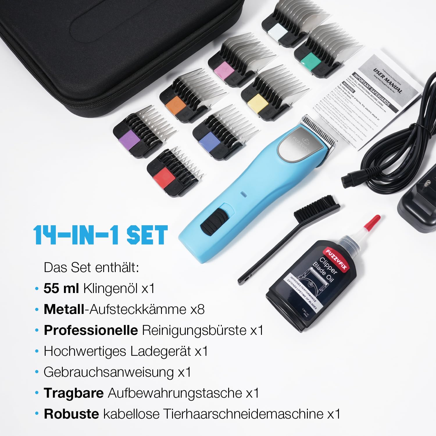 Professionelle Hundeschermaschine profi,2 Geschwindigkeits Schermaschine Ergonomisches Design Hund Katze,Hundetrimmer Hundehaarschneidemaschine für Dickes, Langes und Lockiges Tierhaare Fell
