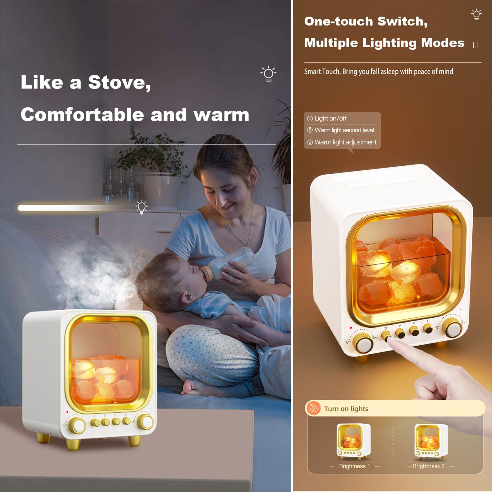 Difusor de Aceites Esenciales, Moderno Diseño 3 en 1, TV Estilo Humidificador Aceites Esenciales, Agregar Agua Encima, Humificador de Aromas, con Luz Nocturna, Reproductor Bluetooth