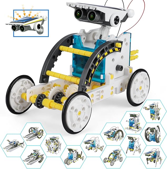 Solar Robot Toy STEM 13-in-1 Science Kits Building Toys Construction Education Experiment Engineering DIY Set, Birthday Xmas Stocking Filler Present Kids Toys Gifts for Age 8 - 14 Boys Girls Teenage