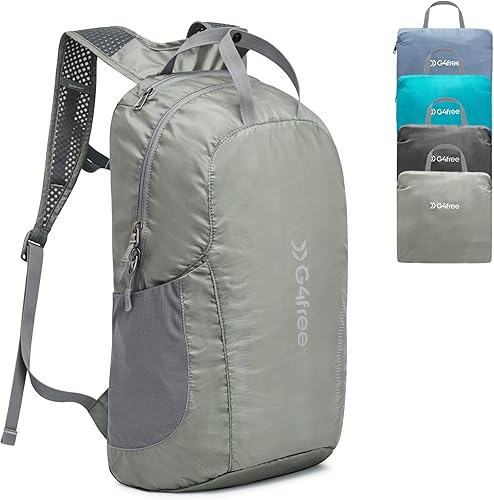 Miniatura 10 de G4Free Mochila de senderismo ligera de 25 litros plegable para viajes deportivos, resistente al agua, para mujeres y hombres, Negro -, Viajes al