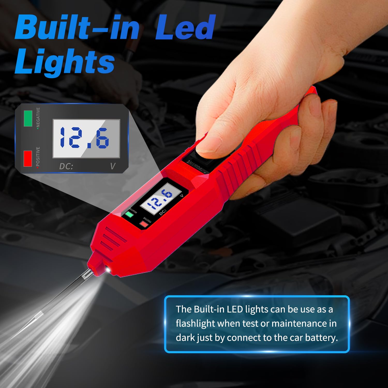 Power Circuit Probe Tester, 6V/12V/24V DC Circuit Tester Automotive, Multifunctional Car Electric Circuit Tester Power Fuse & Voltage Tester Light, Short Circuit Breake Finder Electrical Tools