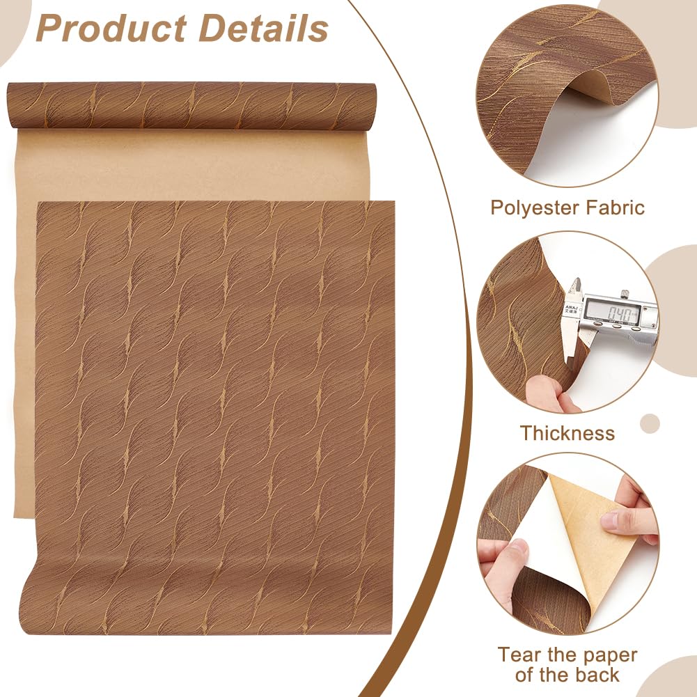 BENECREAT 120x40 cm Tissu de Reliure de Livre, Surface en Tissu de Couverture de Livre avec Dos Adhésif, Tissu de Livre en Verge D'Or pour la Protection du Livre, Artisanat Bricolage Scrapbooking