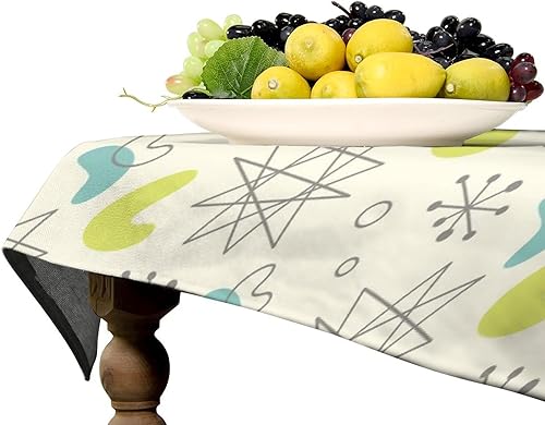 Miniatura 718 de Mantel floral hippie, diseño retro de los años 70, naranja, rosa, azul, floral, bohemio, estampado estético de margaritas, para fiesta, picnic