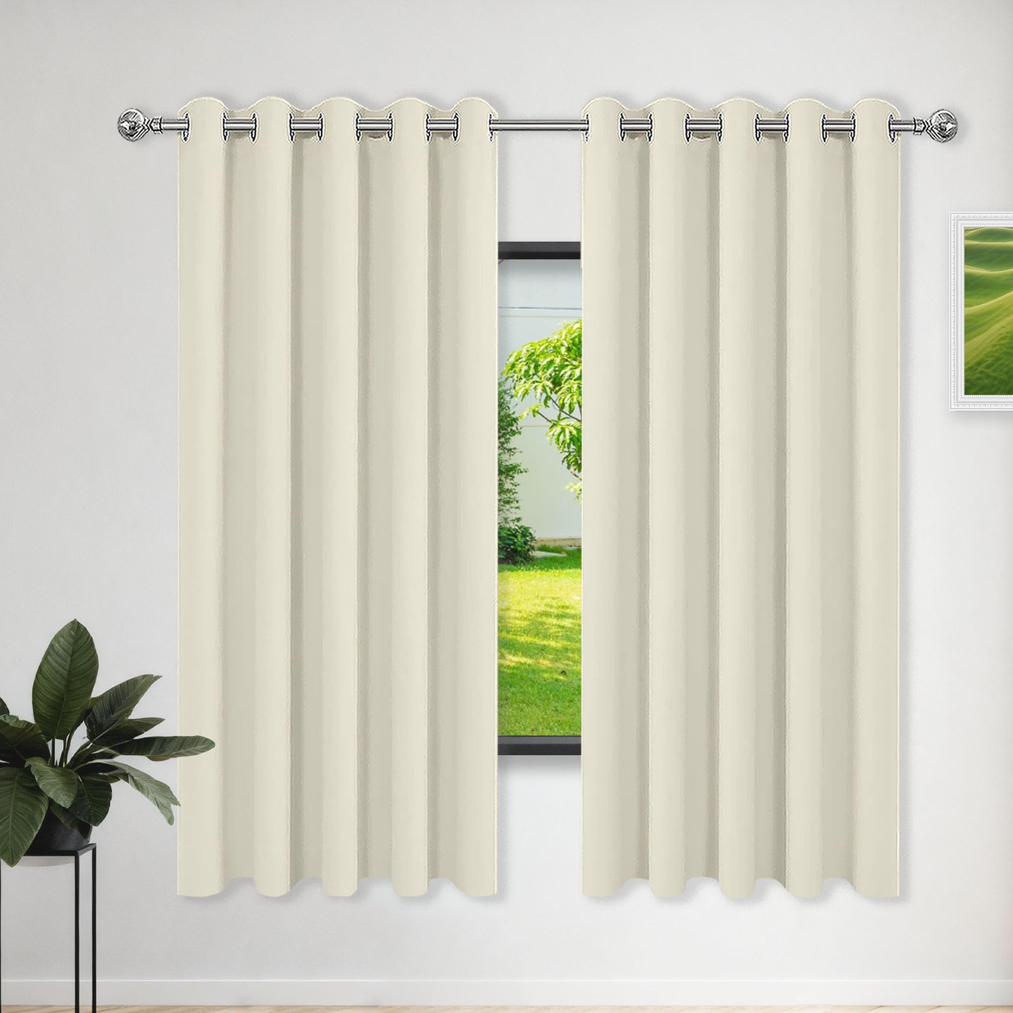 Rideau isolant thermique anti froid et occultant beige 210x230