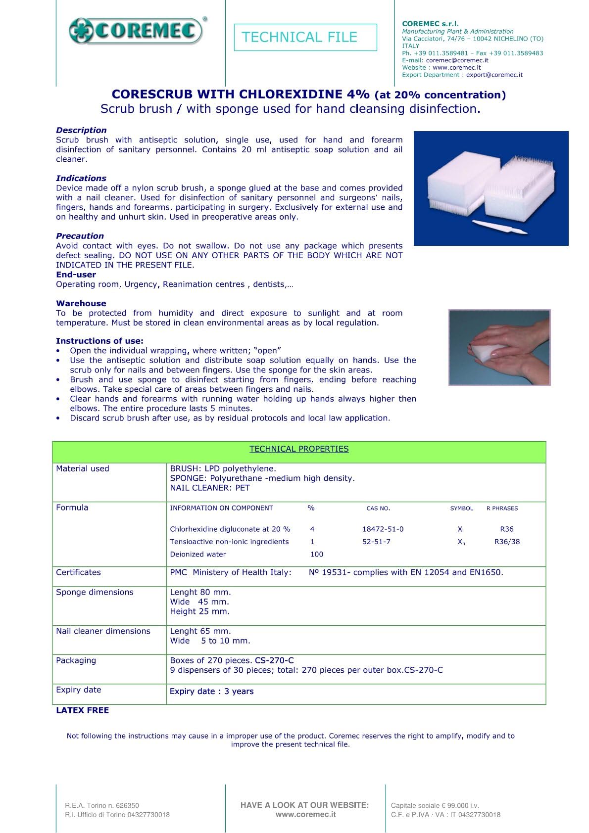 GIMA 36573 Handschrubb-Set mit Chlorhexidin, 30 Stück