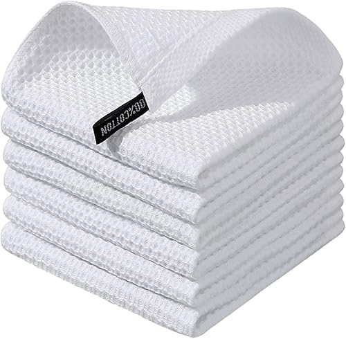 Miniatura 10 de Toallas de cocina 100% algodón, suaves y absorbentes, de secado rápido, para cocina, 13 x 28 pulgadas, paquete de 4, gris oscuro