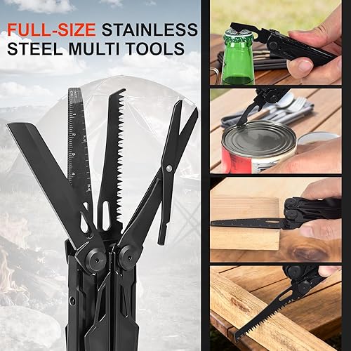 Miniatura 5 de Multiherramienta versátil para bricolaje, hogar, jardín, al aire libre o transporte diario - negro (negro)