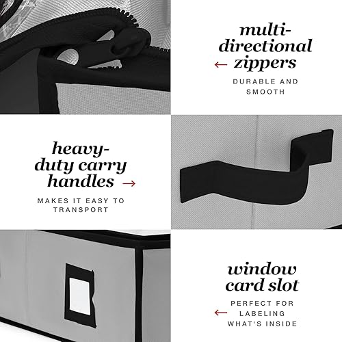 Miniatura 9 de HOMIOR Organizador de papel de regalo, bolsa de almacenamiento de papel de regalo de Navidad con bolsillos útiles para accesorios de Navidad, se