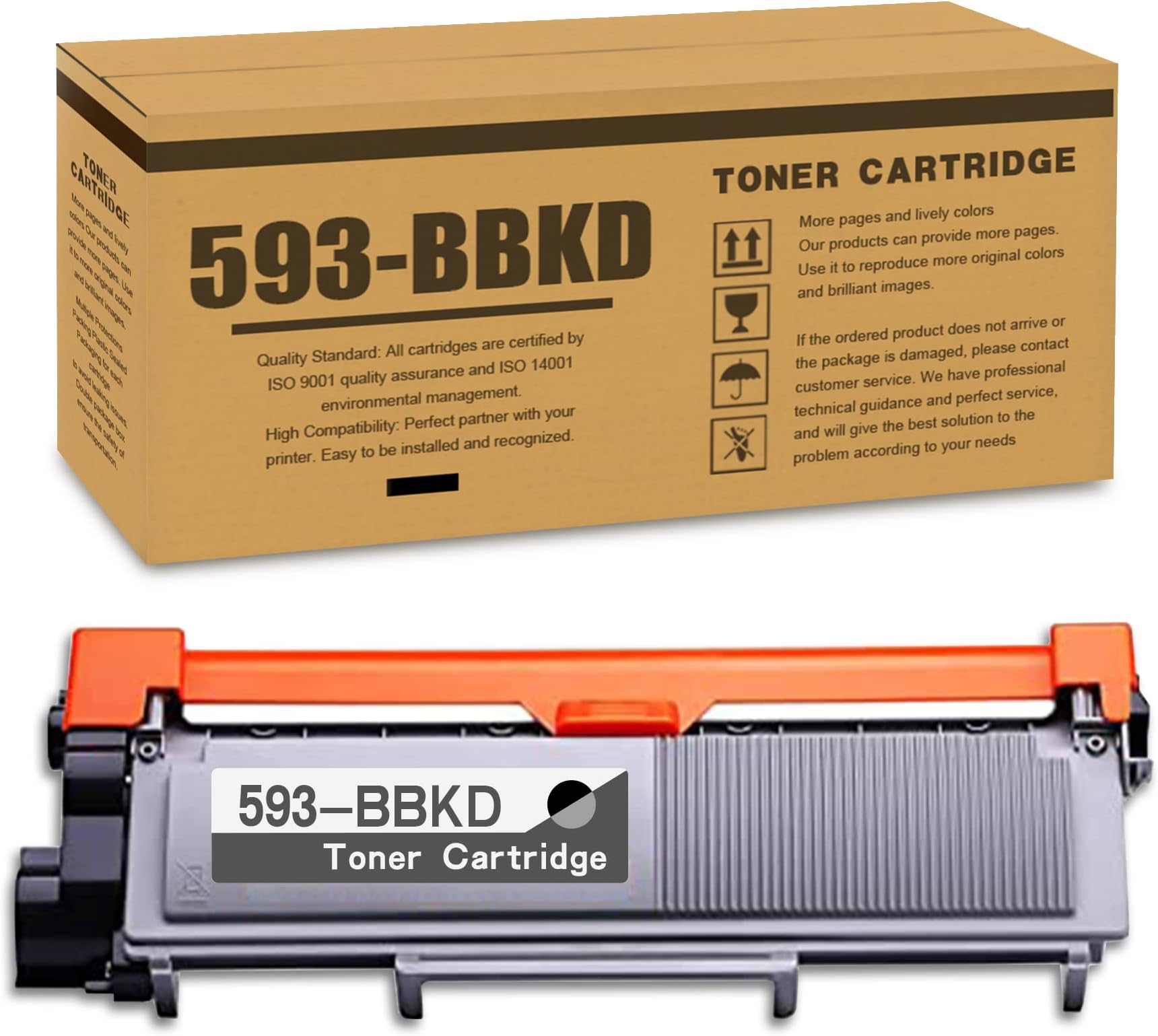 1-Pack 593-BBKD Toner Cartridge Replacement for DELL 593-BBKD E310dw E514dw E515dw E515dn Printer.