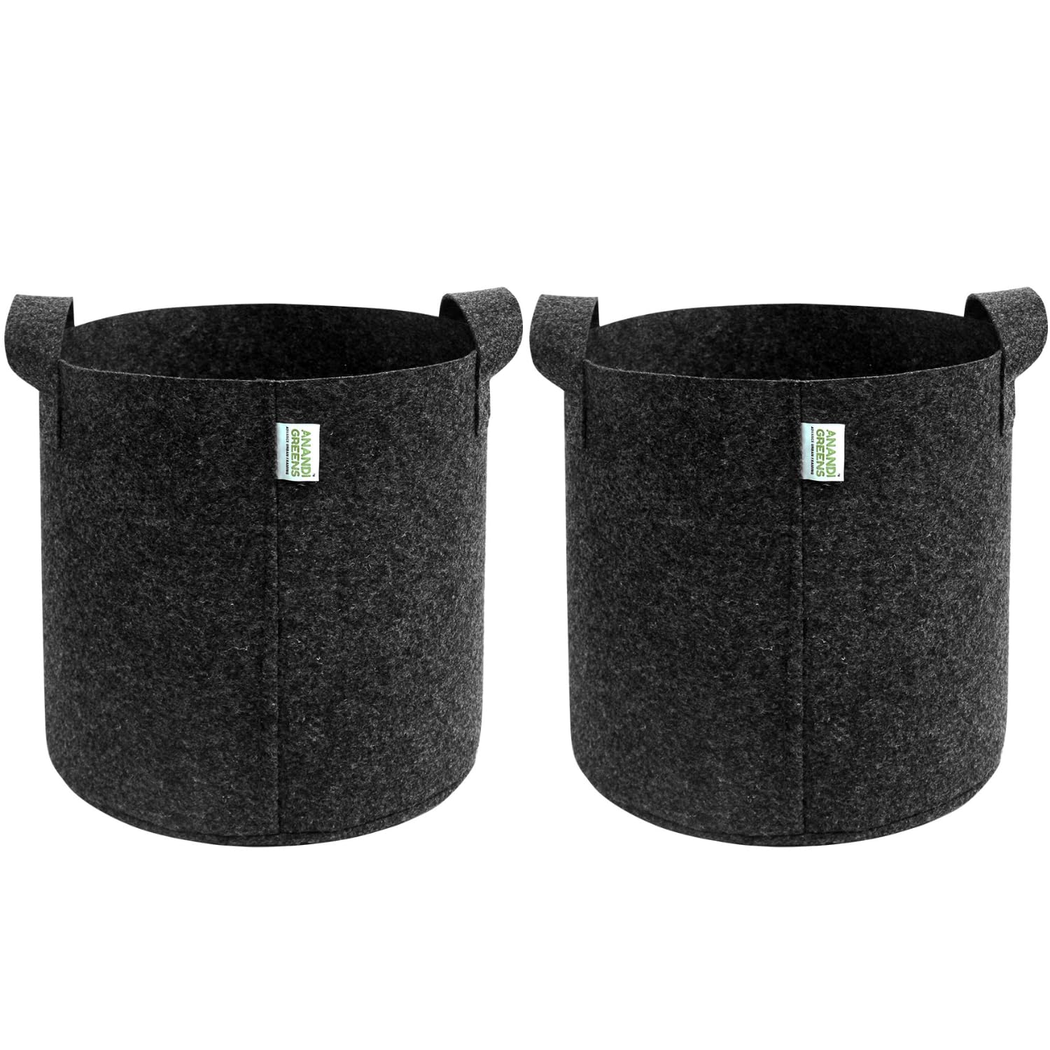 Anandi Green's 15x15 Inch Dark Grey Colour 400 GSM Geo Fabric Round Pack of 2 Plant Grow Bags Suitable for Terrace and Flowers Vegetable Gardening-image-37