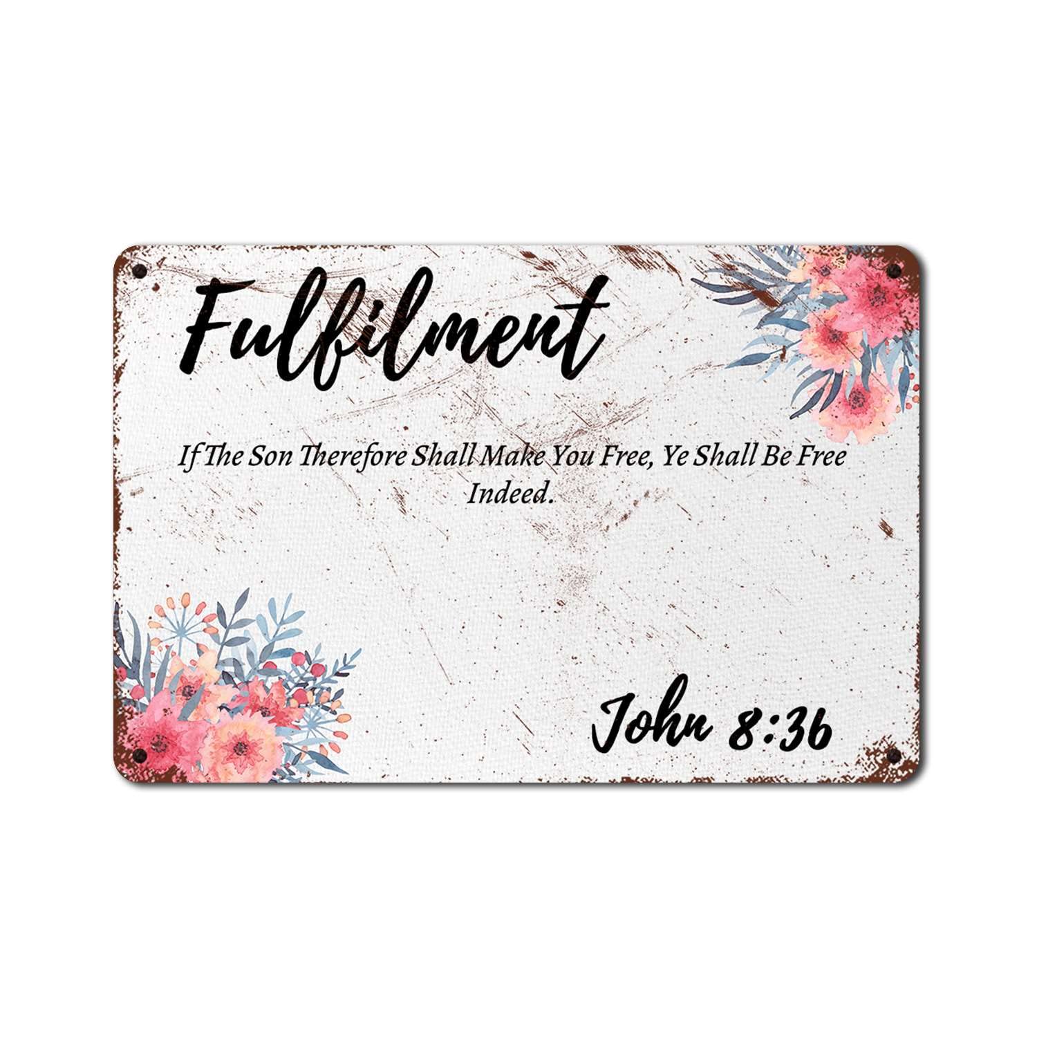 XIXIUQW Bible John 8:36 If The Son Therefore Shall Make You Free, Ye Shall Be Free Indeed Retro Vintage 8x12inch