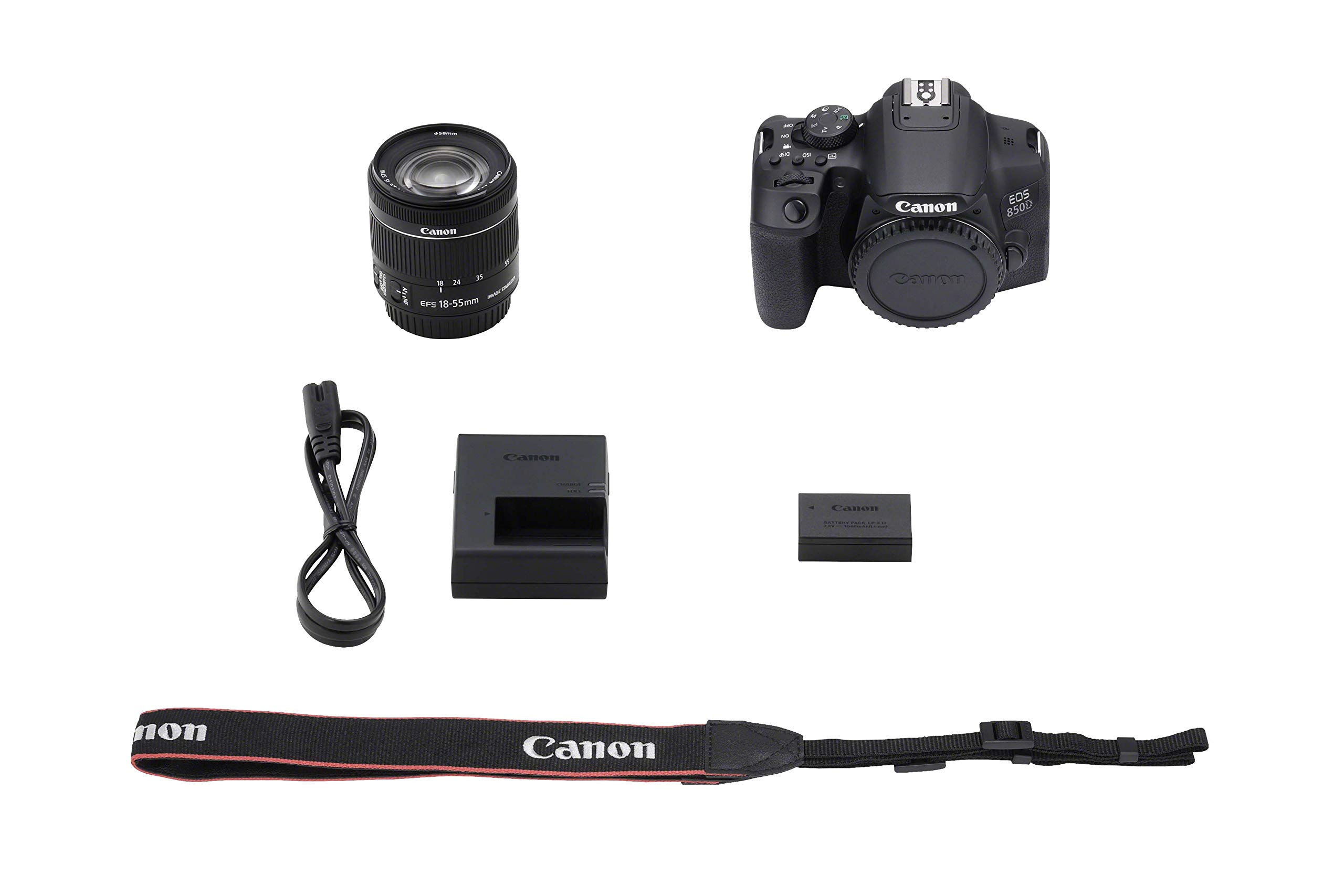 Cámara réflex digital EOS 850D APS-C Canon con objetivo EF-S 18-55mm F4-5.6 IS STM | 24,1 megapíxeles, disparos en serie de 7 fps, vídeo 4K, Dual Pixel CMOS AF y Wi-Fi y Bluetooth