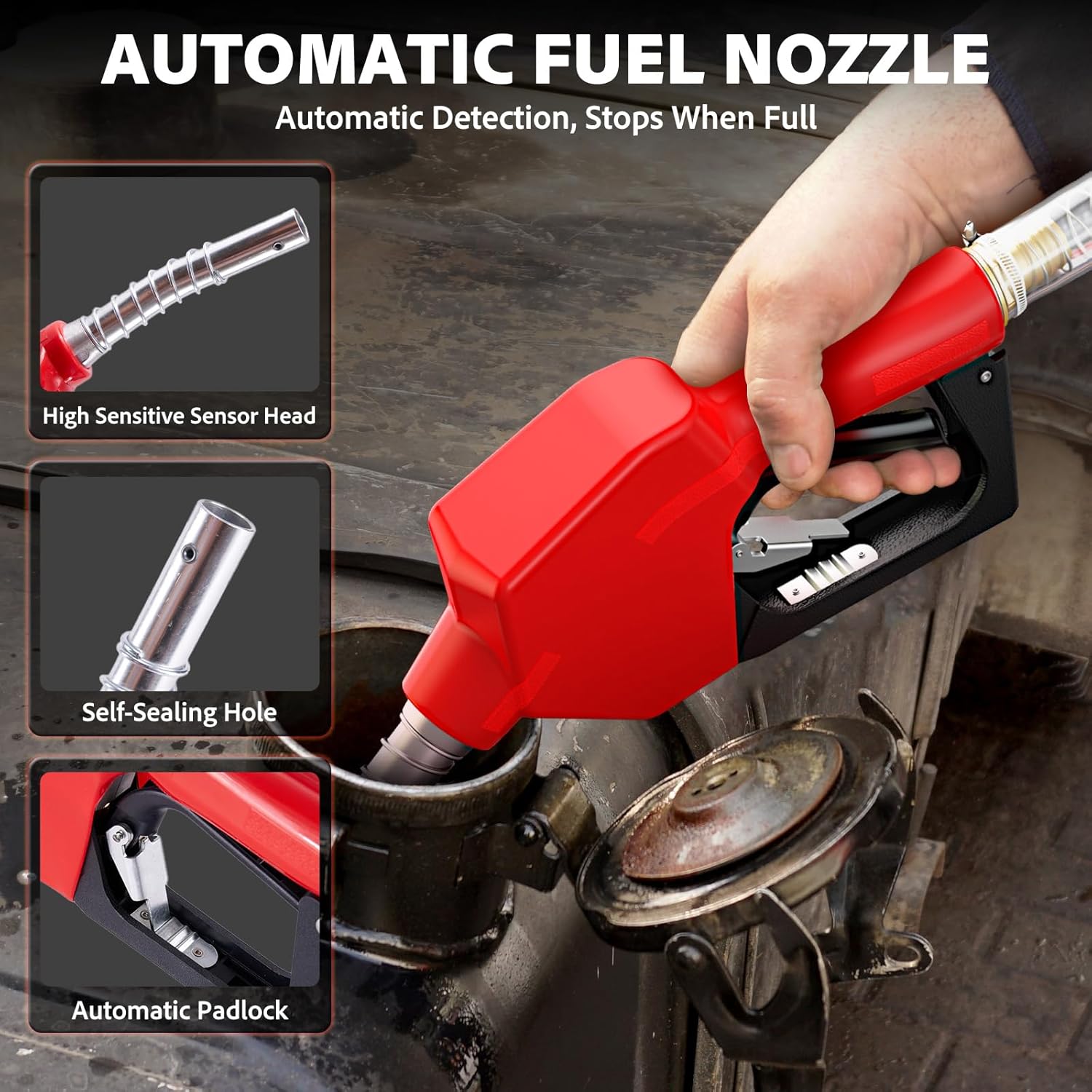 TaskStar Fuel Transfer Pump Battery Powered, 13GPM Electric Pump with 21V 4.0Ah Battery & Charger, Portable Cordless Pump with Auto-off Nozzle & 2x 6.6FT Hoses for Water Diesel Kerosene Transfer