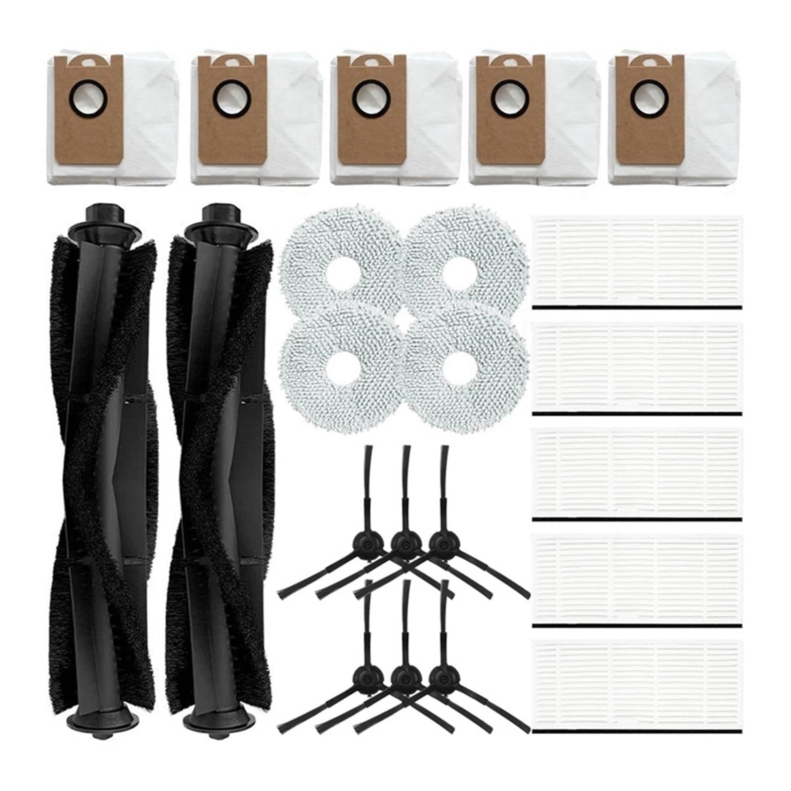 Mfgvjnj Main Brush Cover Vacuum Cleaner Main Side Brush Hepa Filter Mop Cloth Dust Bags Replacement Spare Parts Compatible For Proscenic M9 Robot