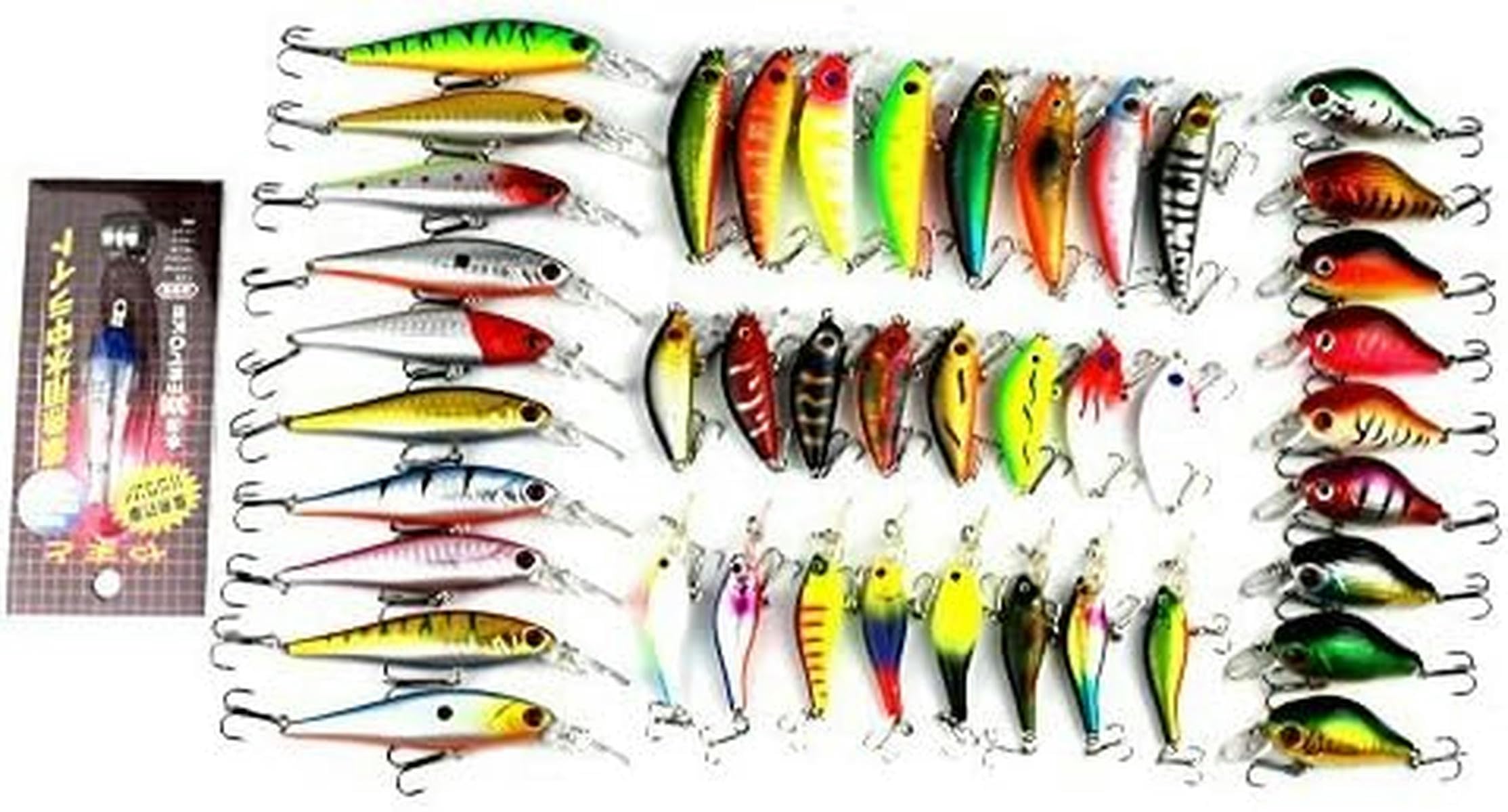 44-teiliges Angelköder-Set mit Minnow-Angelködern, Crankbaits und harten Swimbaits