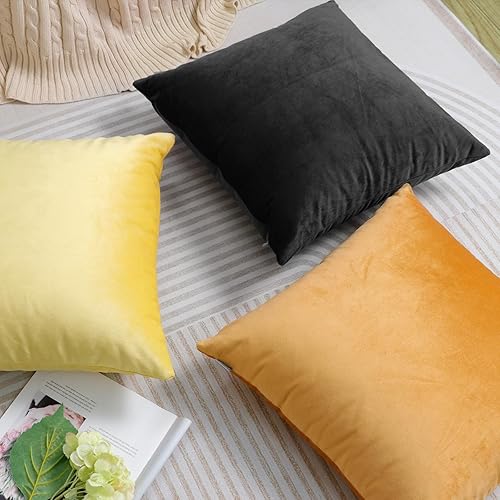 Miniatura 8 de Thmyo Paquete de 2 fundas de almohada cuadradas decorativas de terciopelo suave y sólido, fundas de cojín acogedoras para sofá, sofá, cama,