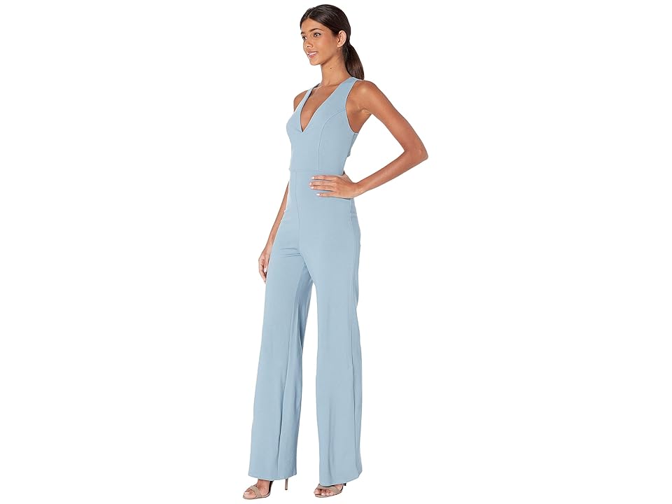 

Socialite Cross-Back Jumpsuit (Blue Smoke) Women's Jumpsuit & Rompers One Piece