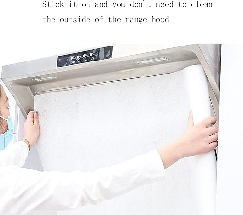 Miniatura 4 de 12 filtros de grasa de papel, cocina restaurante cocina máquina filtros grasa papel carbono universal campana extractora ventilador, blanco