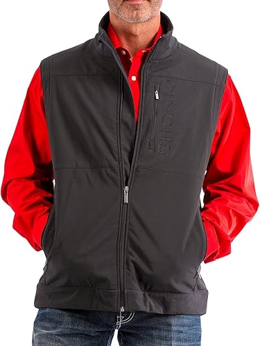 Cinch Chaleco Softshell para hombre con bolsillos ocultos de transporte, Negro -