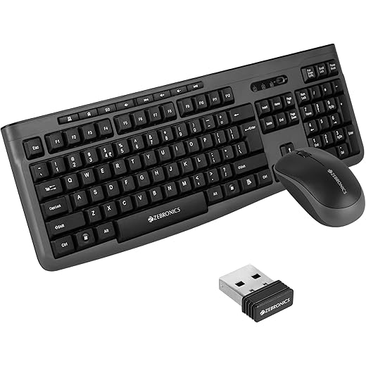 Zebronics Wireless Keyboard Mouse Combo