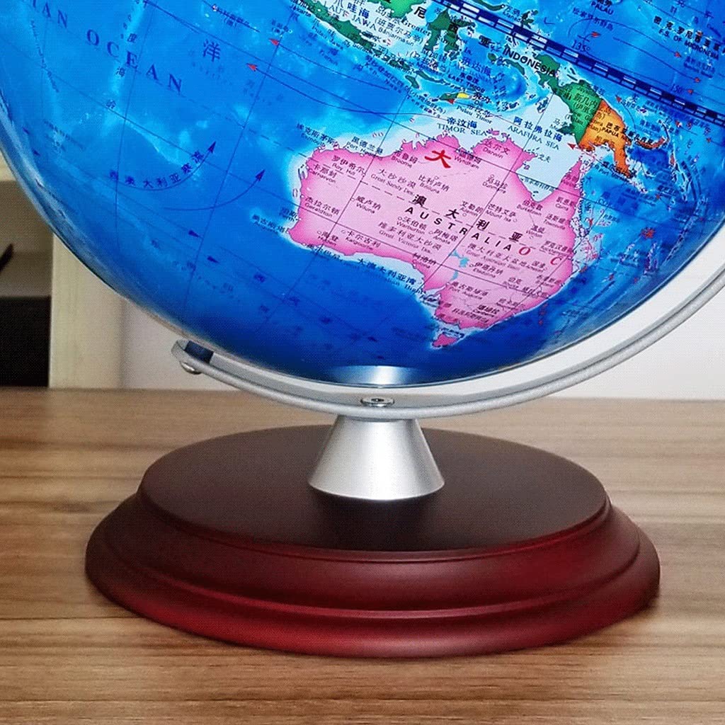 Globi Geografici Mappa dell'educazione della Terra del Mondo retrò Classico Elegante con Una cremagliera di Legno Gelast del Mondo dell'Oceano Blu 12,5" Home Decor