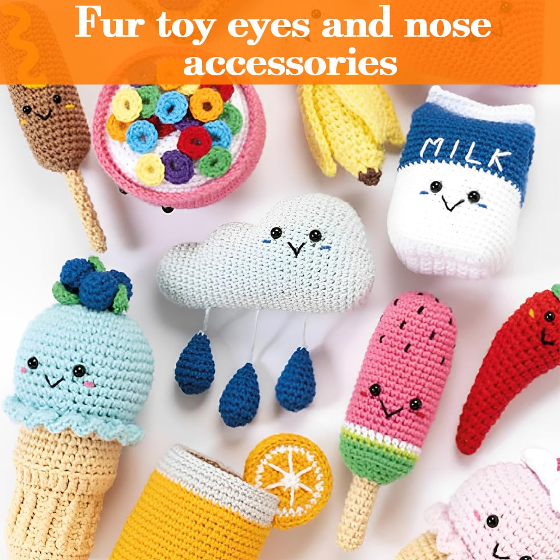 500 pezzi occhi di sicurezza per animali all'uncinetto, occhi a bottone in plastica, per bambole, peluche e orsacchiotti, fai da te, Occhi e accessori per il naso in peluche