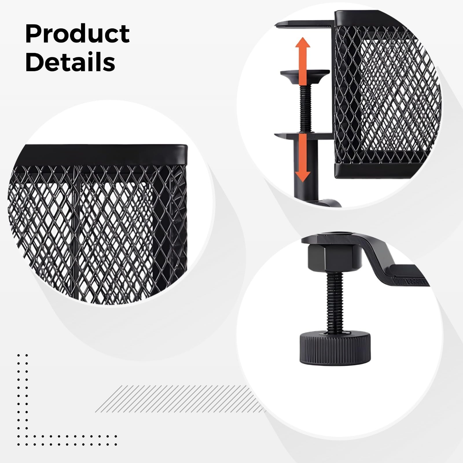 Mount Getränkehalter, 3-in-1-Schreibtisch, auslaufsicher, Becherständer für Zuhause, Büro, Schreibtisch, Becherhalter, Aluminium, Klemme mit Ablageschale und Kopfhörerhaken, mit Handy-Ständer