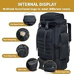 Hiking Backpack, 80L Camping Backpack, Waterproof Large Outdoor Sport Travel Daypack MOLLE Rucksack for Men Women