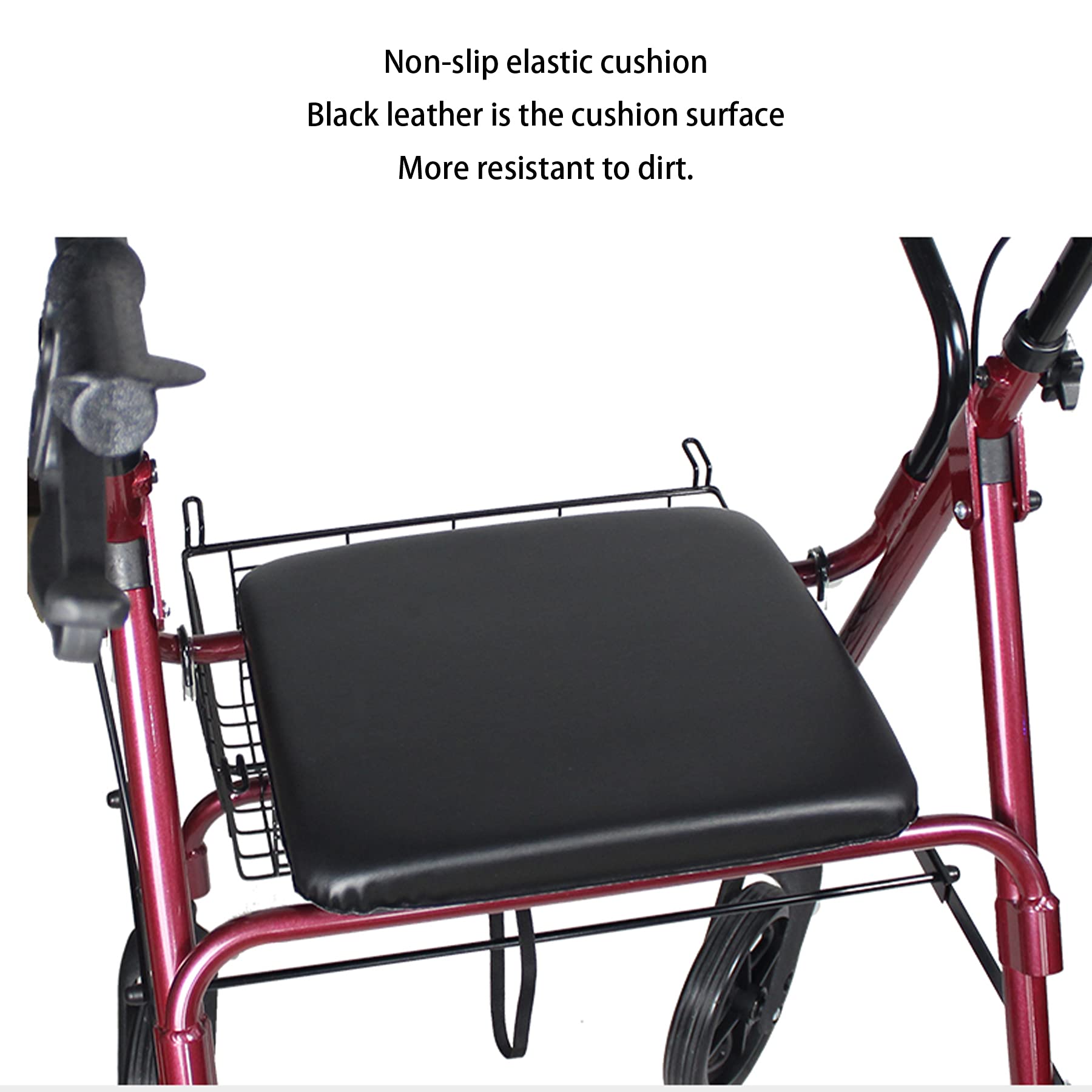 Ausilio per la Mobilità a Rotazione Alta con Cestino Stand Up Rollator Walker Ausilio per la Mobilità a Rotazione Alta per Anziani e Adulti Handicap