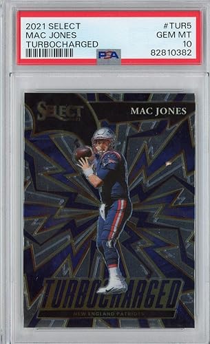 Graded 2021 Panini Select Mac Jones #TUR5 Turbocharged Rookie RC Football Card PSA 10 Gem Mint