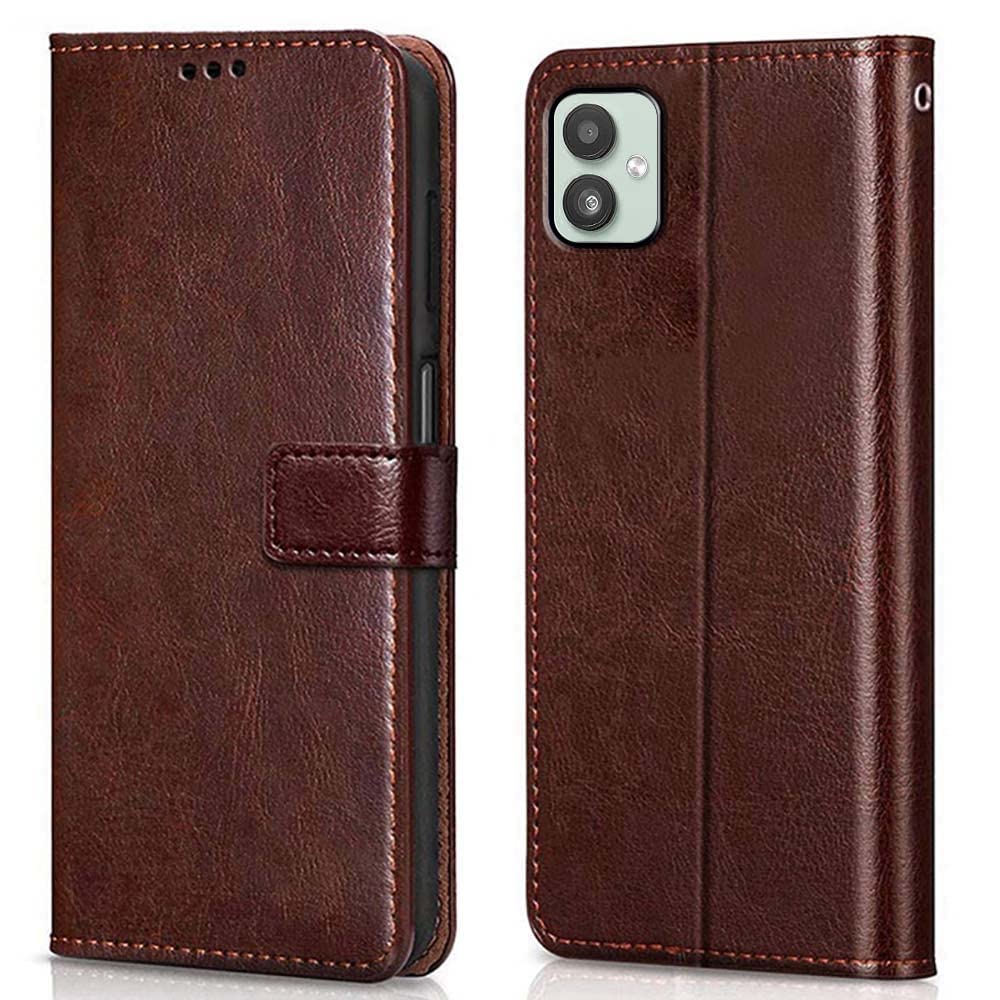 TOUCCH Flip case for Samsung Galaxy M13 5G| Leather Finish Cover & Flexible Stand Design | Card and Money Pocket | Brown (B0CXQT7H8X) Amazon Price History, Amazon Price Tracker