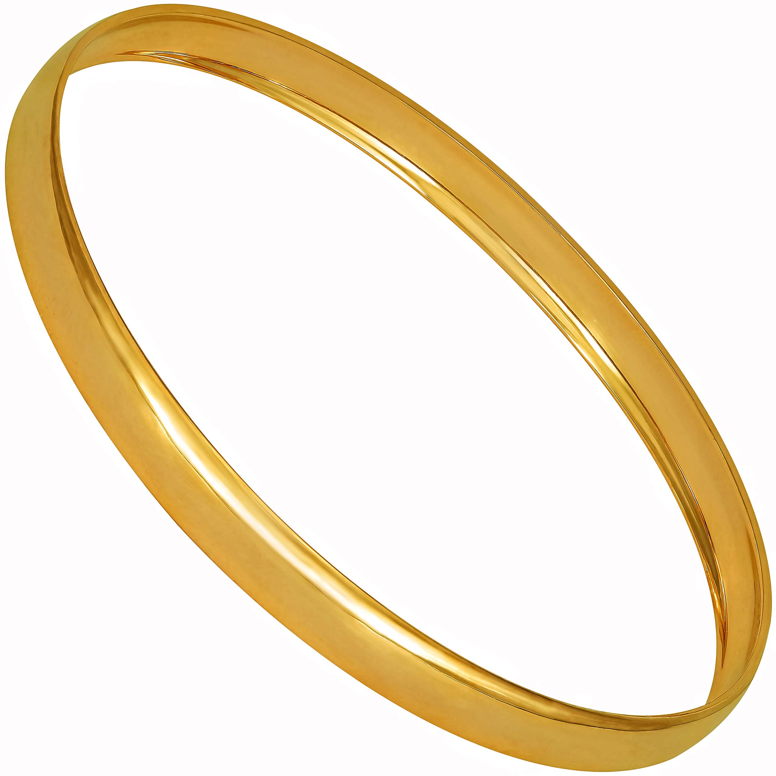 LIFETIME JEWELRY Smooth Bangle Bracelets 24k Real Gold Plated for Women