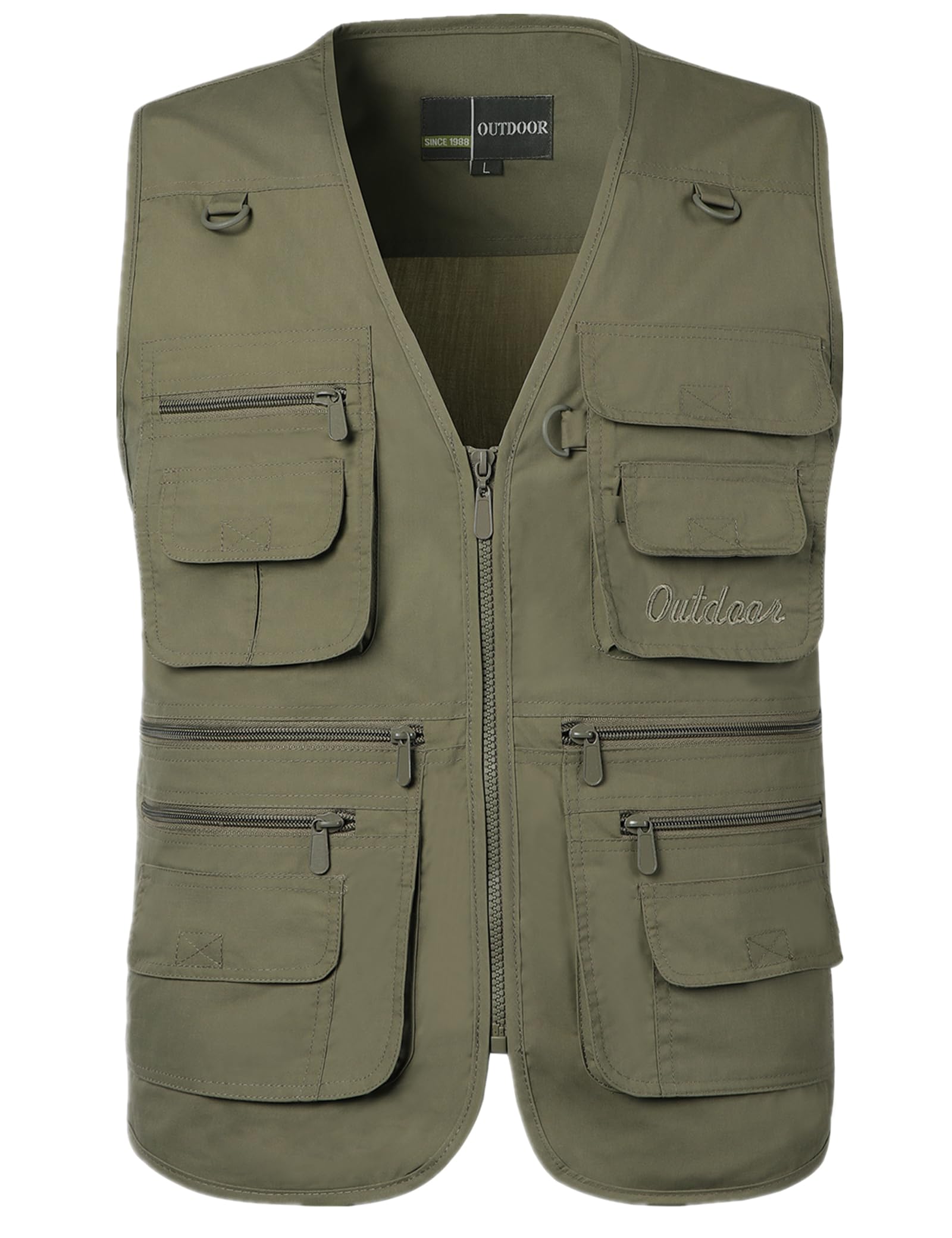 Men's Fishing Vest Utility Lightweight Outdoor Travel Safari Photo Cargo Vest with 16 Pockets