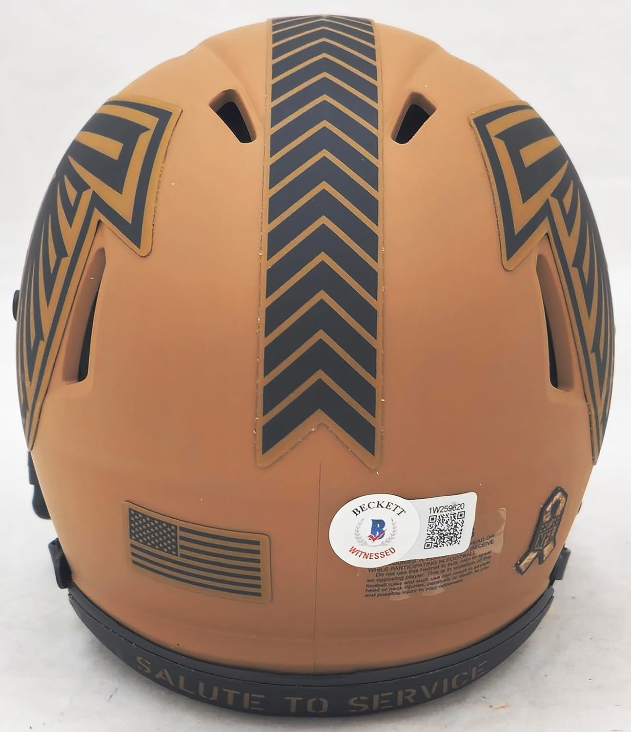 Michael Vick Autographed Camo Brown Speed Mini Football Helmet Beckett BAS Witness Stock #223741