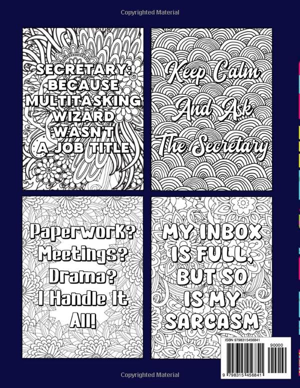 Secretary Coloring Book: A Funny Secretary Gift for Women for Appreciation and Relaxation image 3