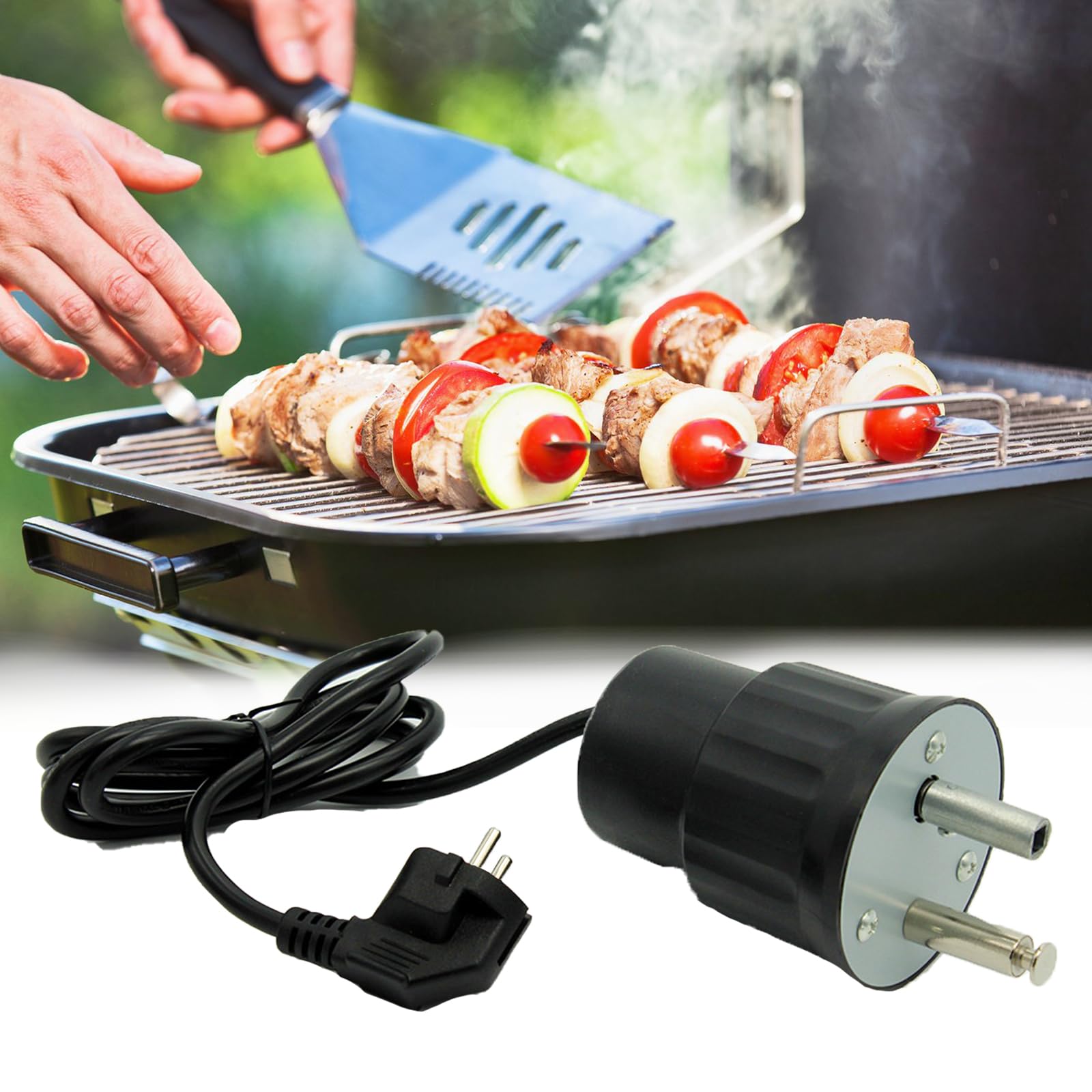 GAESHOW Moteur Tourne Broche de Barbecue, 220v Electrique Rotateur Gril Moteur, Moteur Tourne Broche BBQ Rotateur Gril, Moteur Electrique pour Barbecue, Moteur pour Barbecue Grillée à L'extérieur